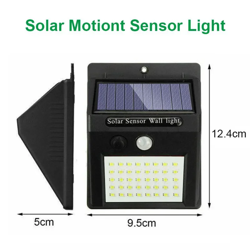 Solar Light Outdoor 20 LED Wall Lamp Human Body Sensor 3 Mode Waterproof Garden Decor Street Lights Sunlight Powered